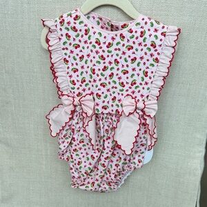 Luli & Me Pink Floral Ruffle One Piece
